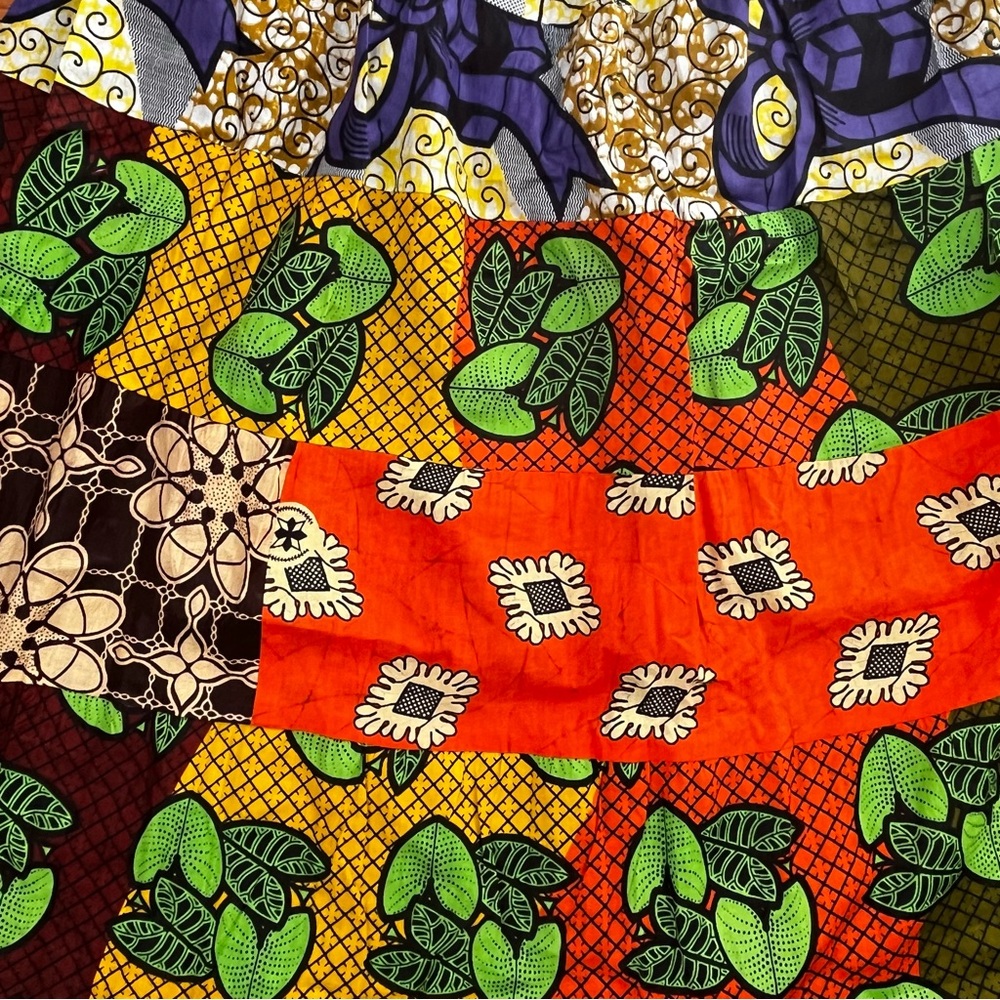 Vibrant Multicolor Patchwork Print Maxi Skirt Ful… - image 4